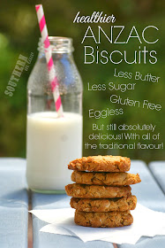 Healthier ANZAC Biscuit Recipe - Gluten free, low fat, low sugar, eggless, freezer friendly, healthy recipe
