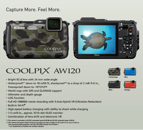 Digital Compact Camera Nikon COOLPIX AW120 | Jon Run