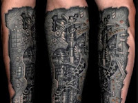 Men Half Arm Sleeve Tattoo