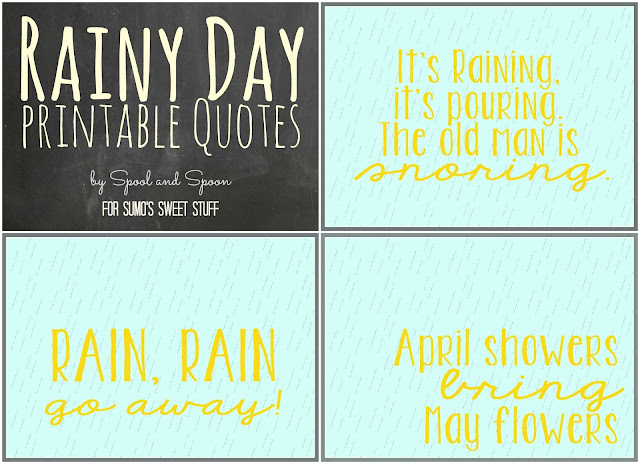 Coordinating Rainy Day Printables by Spool and Spoon for Sumo's Sweet Stuff