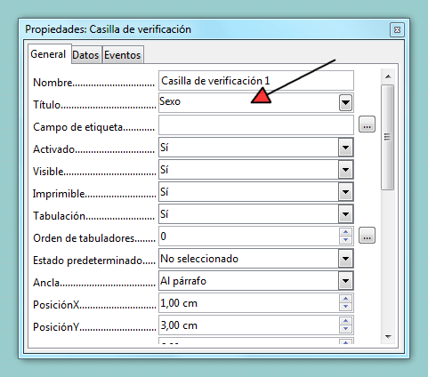 LibreOffice Base - Casilla de verificación | Aplicaciones de Libre Uso