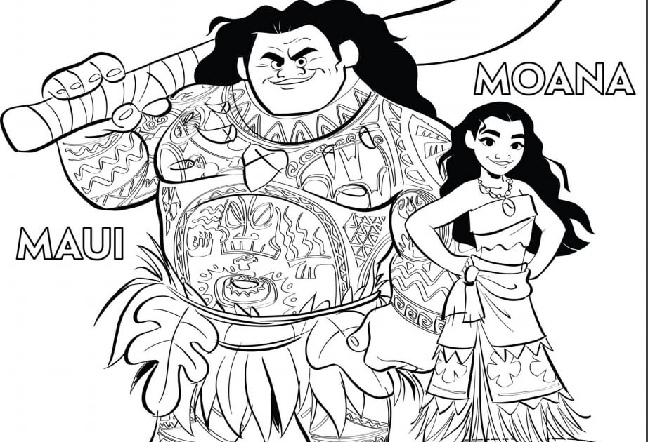 Disney's Printable Moana And Maui Coloring Pages | POPSUGAR Family