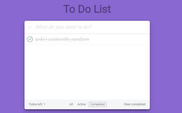 To Do list Using JavaScript