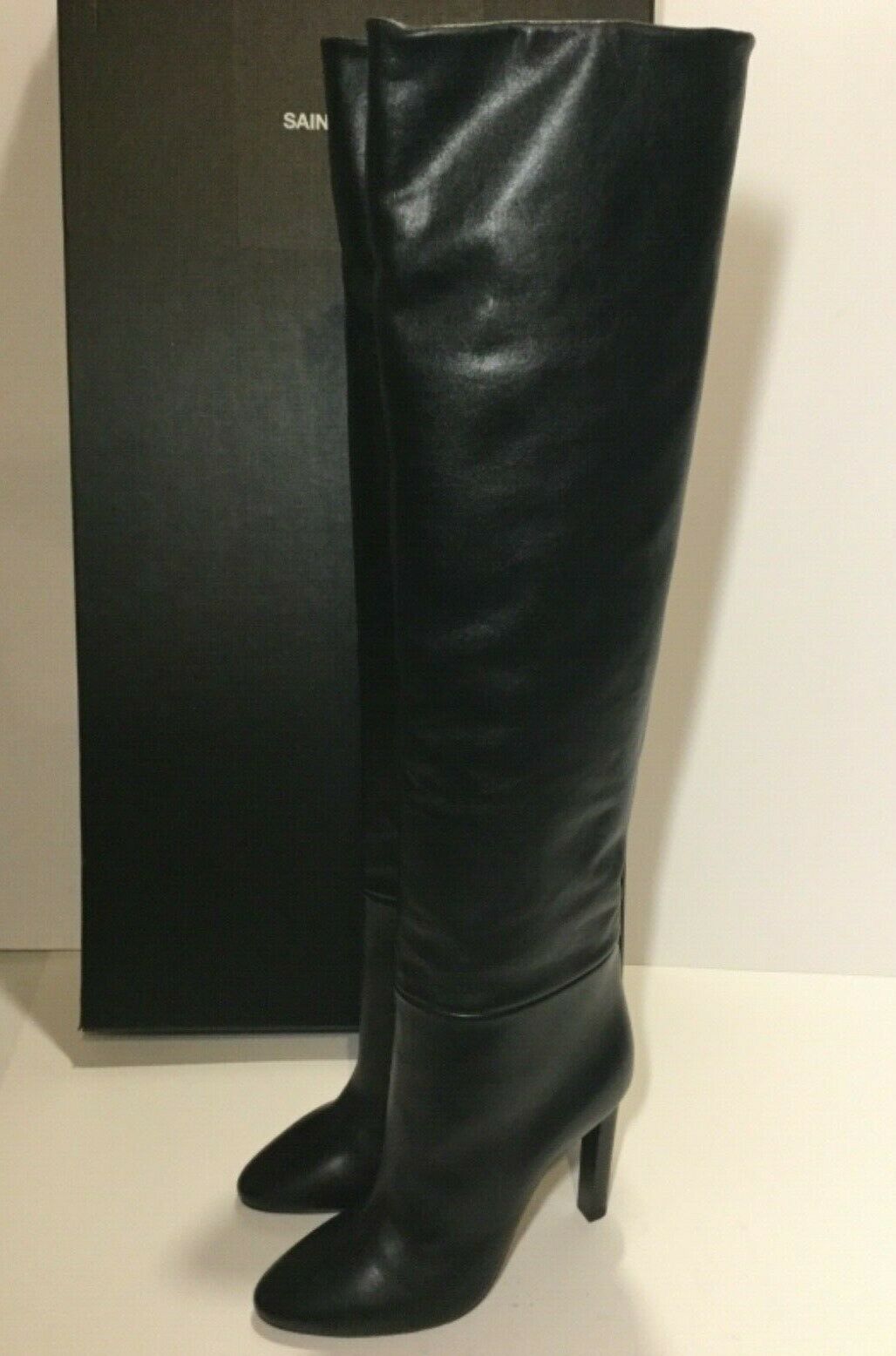 eBay Leather Saint Laurent "Kate" designer black leather dress boots