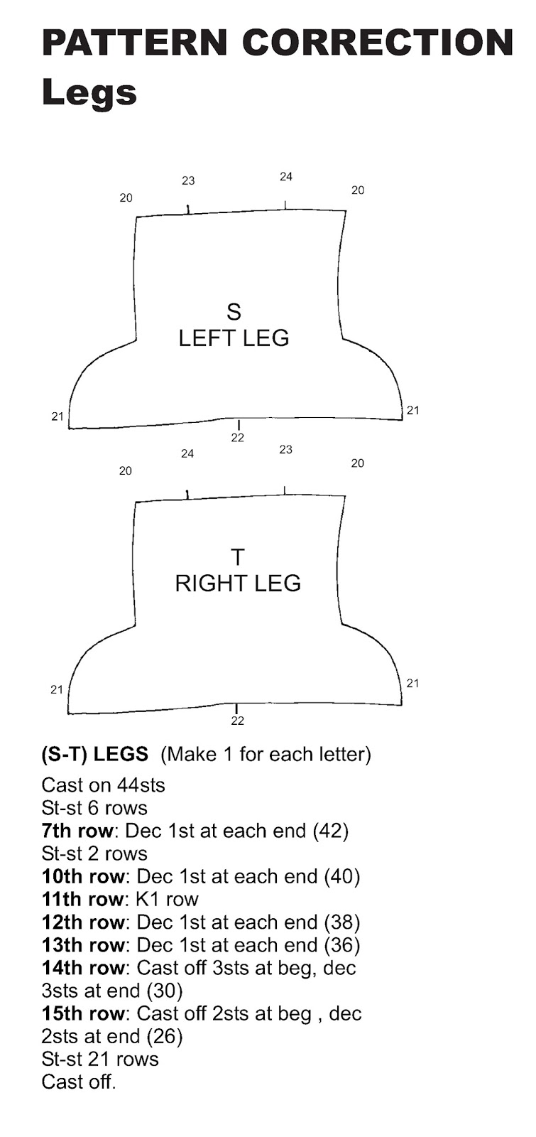 Knit one PATTERN ERRATA ROYAL BEAR