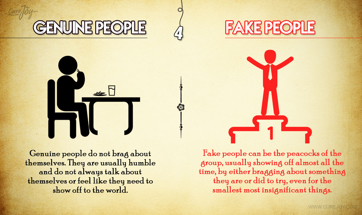8 Differences Between Genuine And Fake People. Peaceful