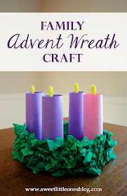 Family Advent Wreath Craft - Celebrate and prepare for Advent and Christmas together as a family by making this fun craft with your kids (complete with retractable flames!).  Links to daily prayers and devotions included! - www.sweetlittleonesblog.com