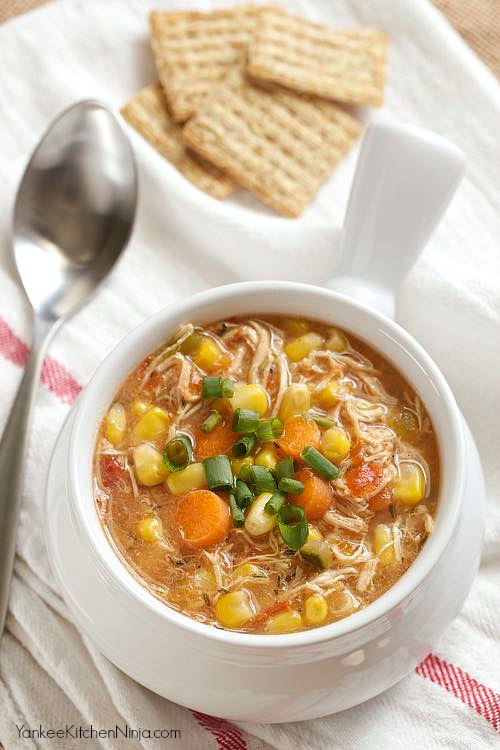 Slow cooker chicken corn chowder | Yankee Kitchen Ninja