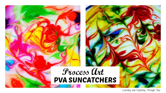Process Art for Kids PVA Suncatchers - Learning and Exploring Through Play
