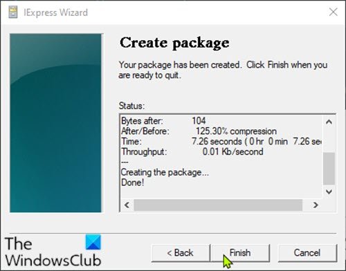 Converti lo script di PowerShell in EXE con IExpress-14