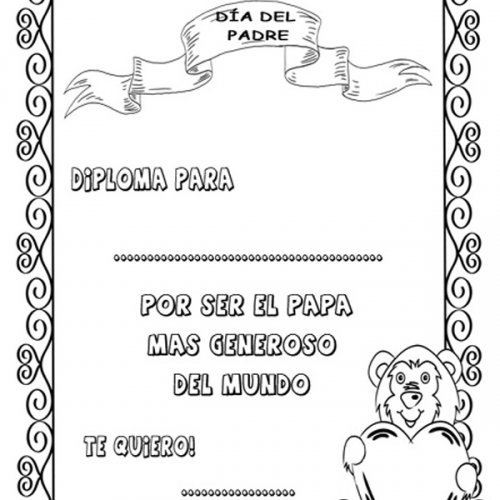 Dibujos Y Diplomas Dia Del Padre Para Colorear Jugar Y Colorear