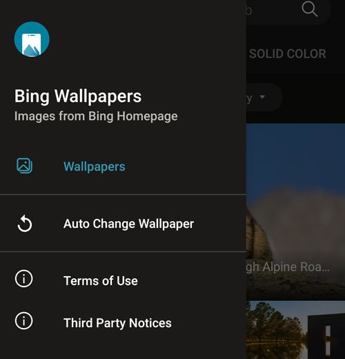 Establezca el fondo diario de Bing como fondo de pantalla de Android usando Bing Wallpapers