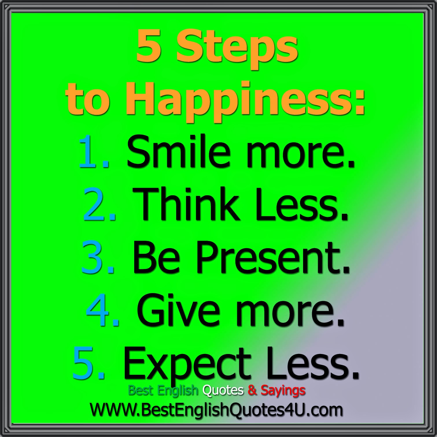 5 Steps to Happiness: | Best English Quotes And Sayings