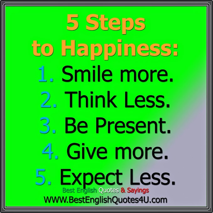 5 Steps to Happiness: