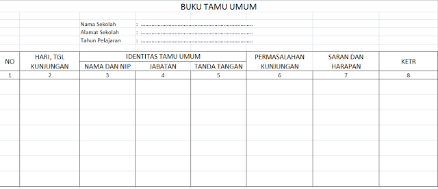 Format Buku Tamu Umum / Buku Tamu Sekolah Update 2017