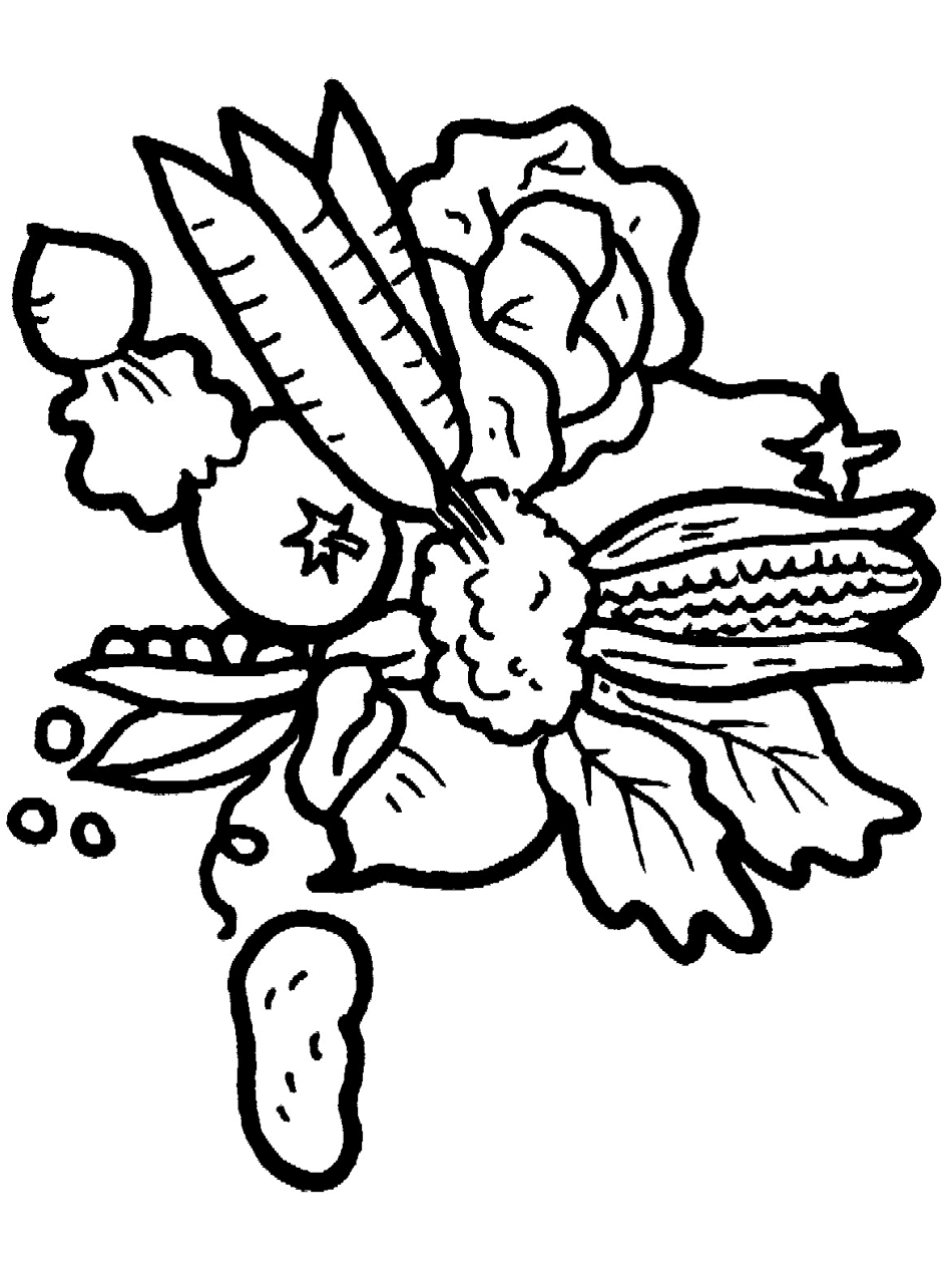 Coloring Pages Of Fresh Fruit and Vegetables Minister