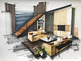 07-Living-Room-and-Split-Level-Apartment-Sergei-Tihomirov-СЕРГЕЙ-ТИХОМИРОВ-Varied-Living-Room-Interior-Design-Sketches-www-designstack-co