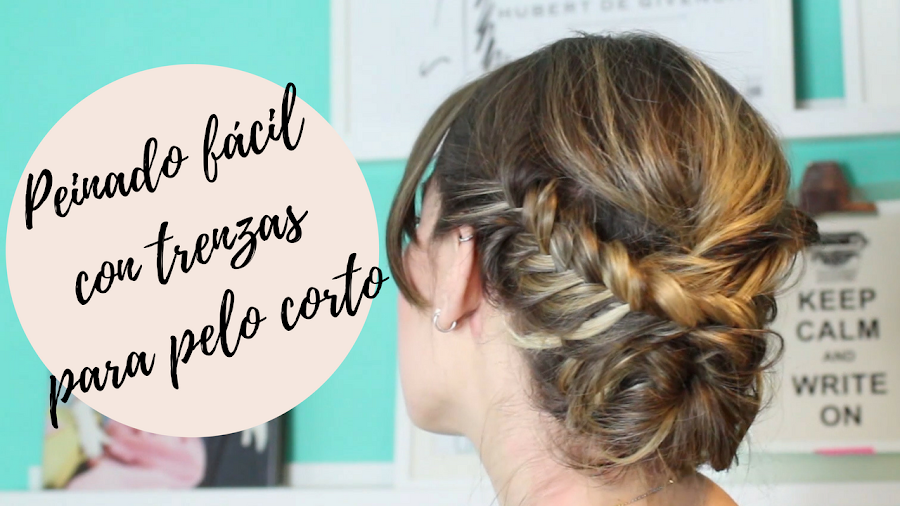 peinado facil con trenzas para pelo corto