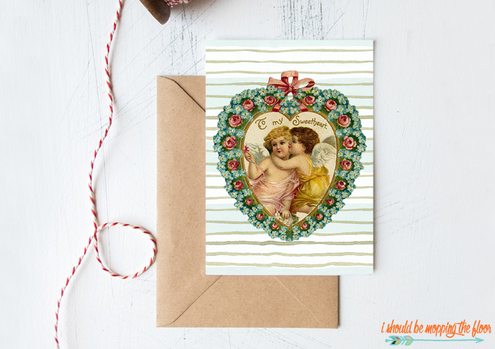Free Printable Vintage Valentine Cards | i should be mopping the floor