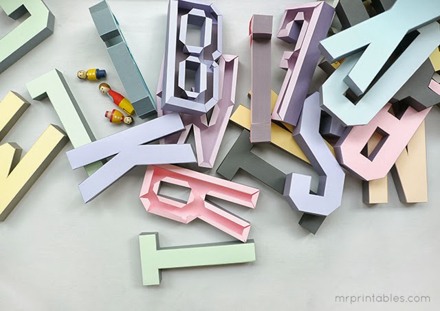 Letras 3 D  letras de cartón, letras en 3d, moldes para hacer letras