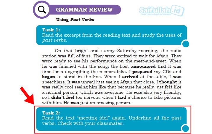 Pembahasan Soal Bahasa Inggris Chapter 8 Task 2 (Page 115