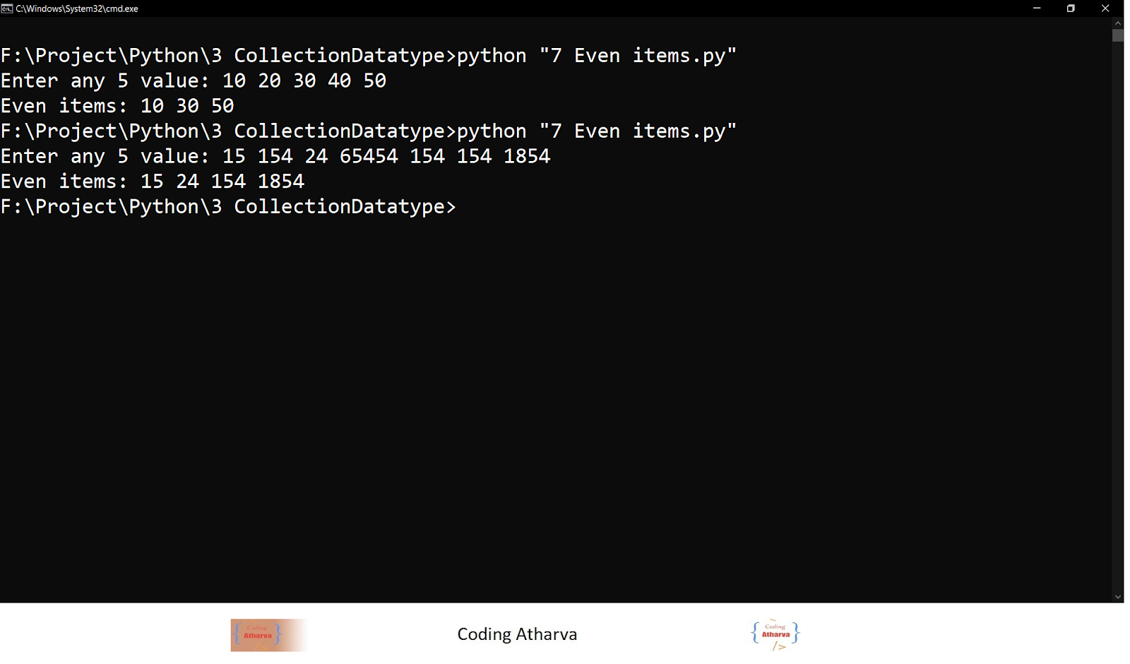 21 Program to select the even items of a list using Python ~ Coding Atharva