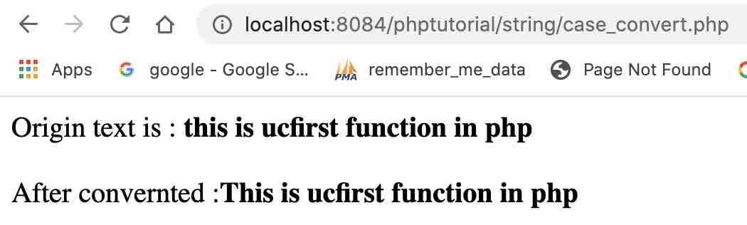 ucfirst function in php