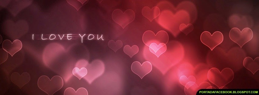 Portadas para Facebook: I Love You - fondo de corazones