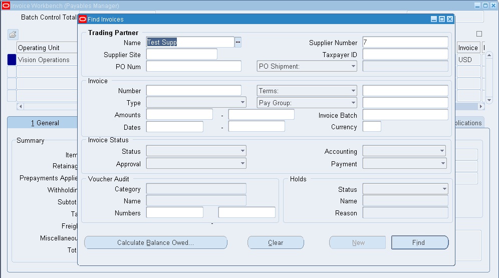 How to check total outstanding you need to pay to a Supplier R12N