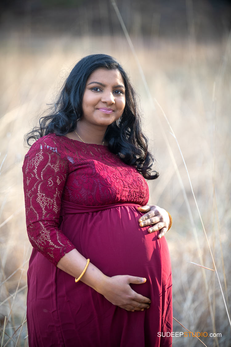 Indian Maternity Photography Outdoors in Nichols Arboretum by Ann Arbor
