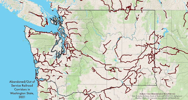 Abandoned Railroad Right Of Way Map Abandoned & Out Of Service Railroad Lines Map