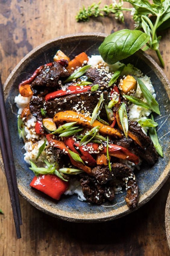 30 Minute Korean Beef and Peppers with Sesame Rice Food Favorie