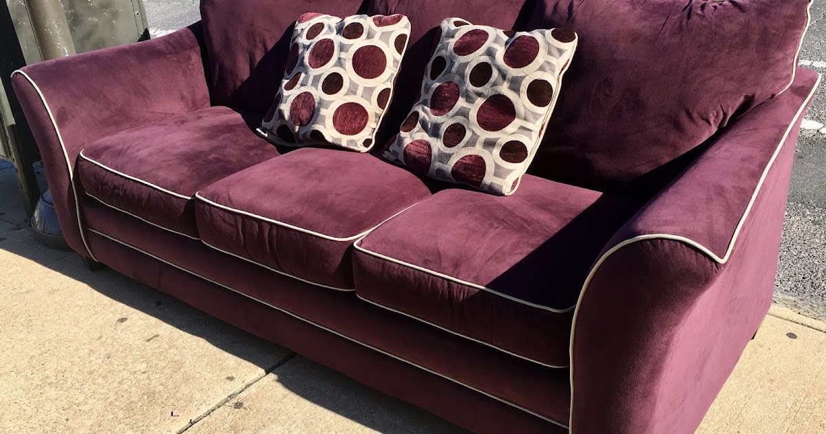 Uhuru Furniture & Collectibles Maroon Sofa with Accent Pillows 195 SOLD