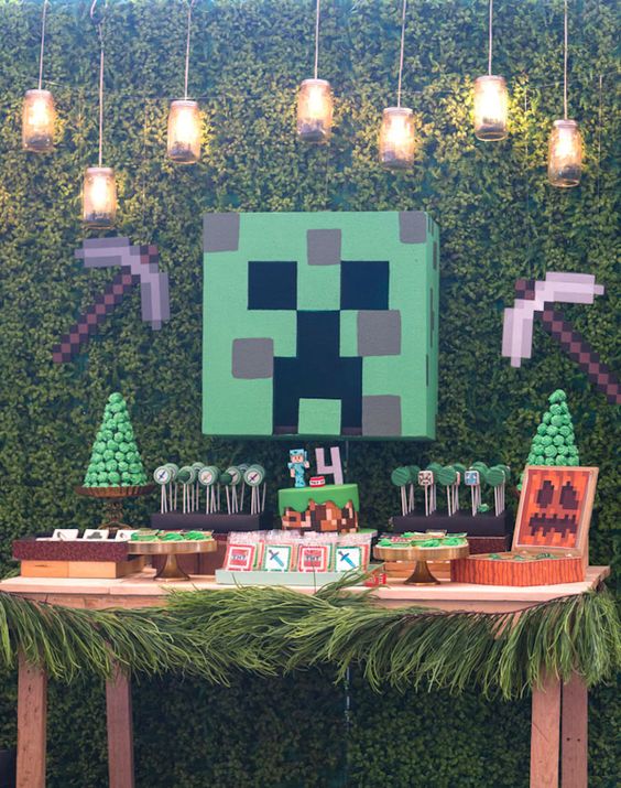 72 ideas de decoración para Fiesta de cumpleaños de Minecraft