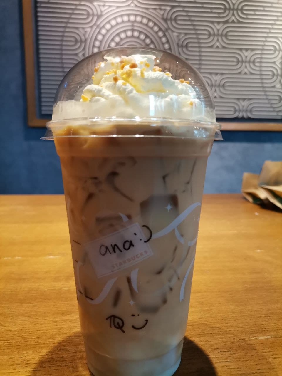 Farhana Jafri Starbucks Iced Toffee Nut Crunch Latte