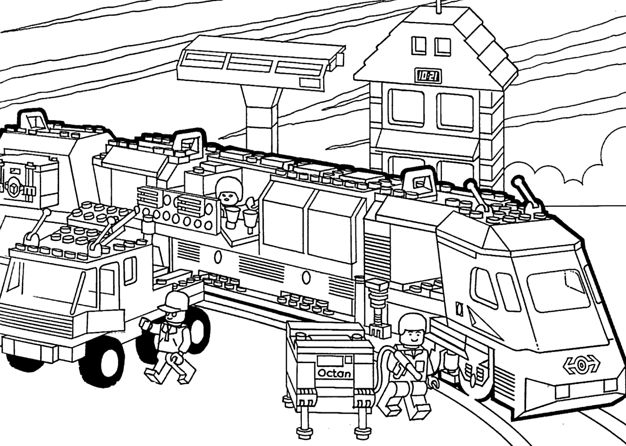 Lego Train Coloring Pages Coloring Pages