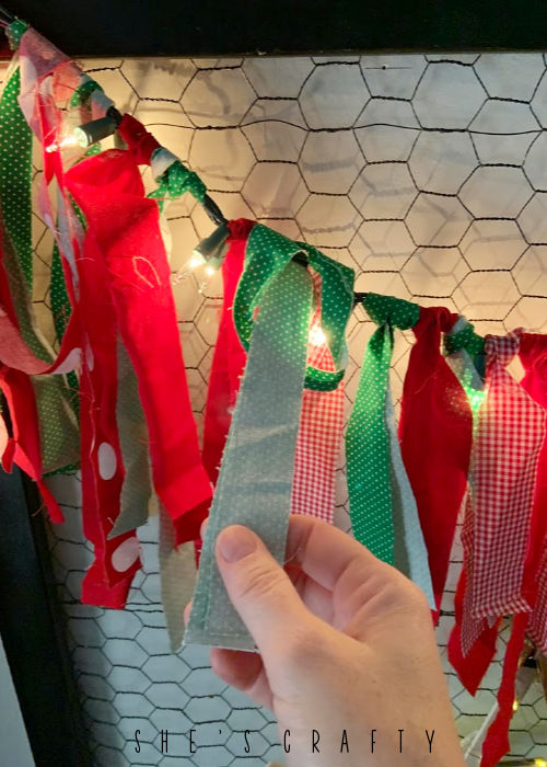 Christmas Garland with fabric and lights  - how to make