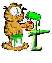 Abecedario Animado de Garfield Pintando.