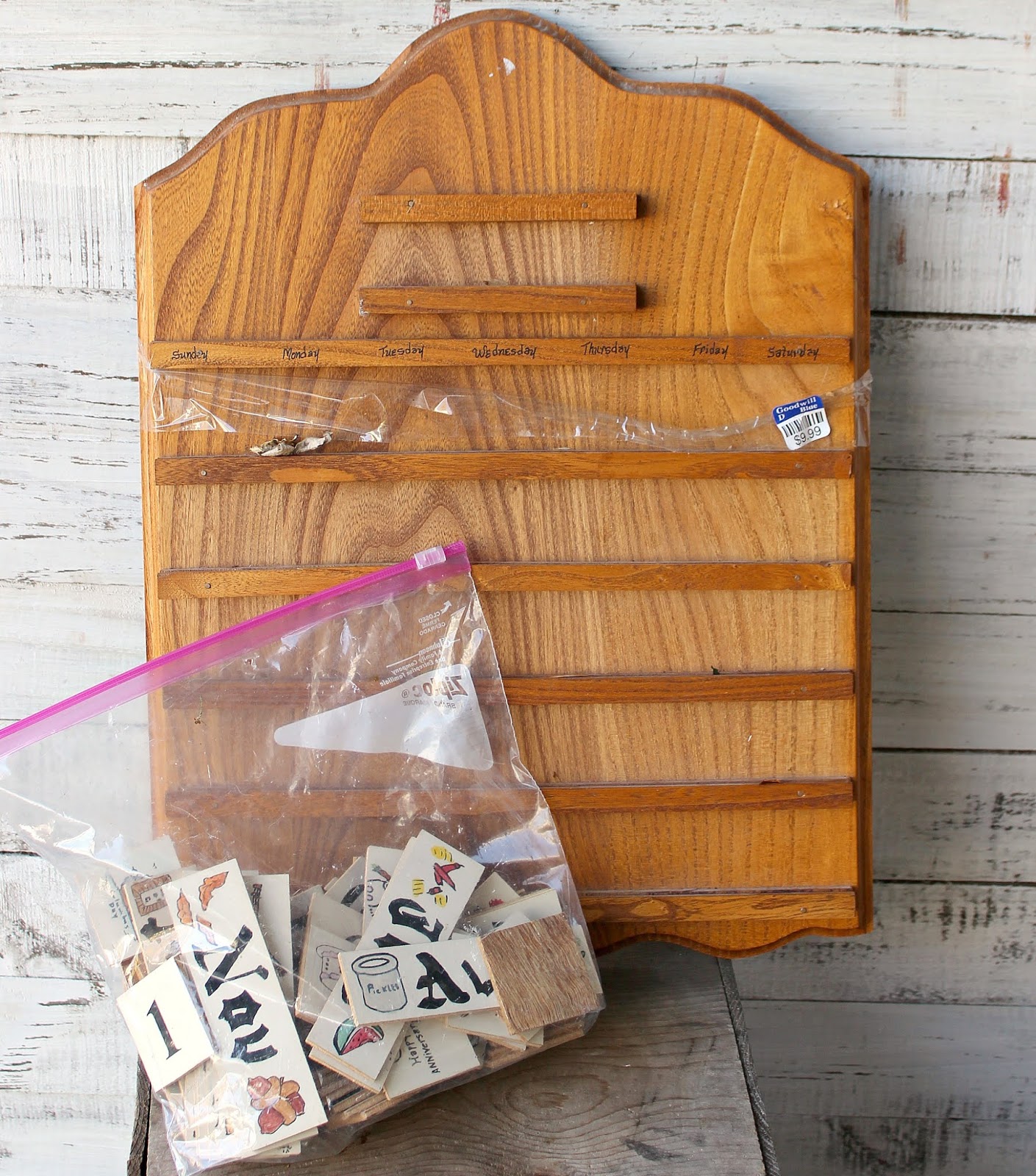 Goodwill Wooden Perpetual Calendar Repurposed As Farmhouse Style Wall