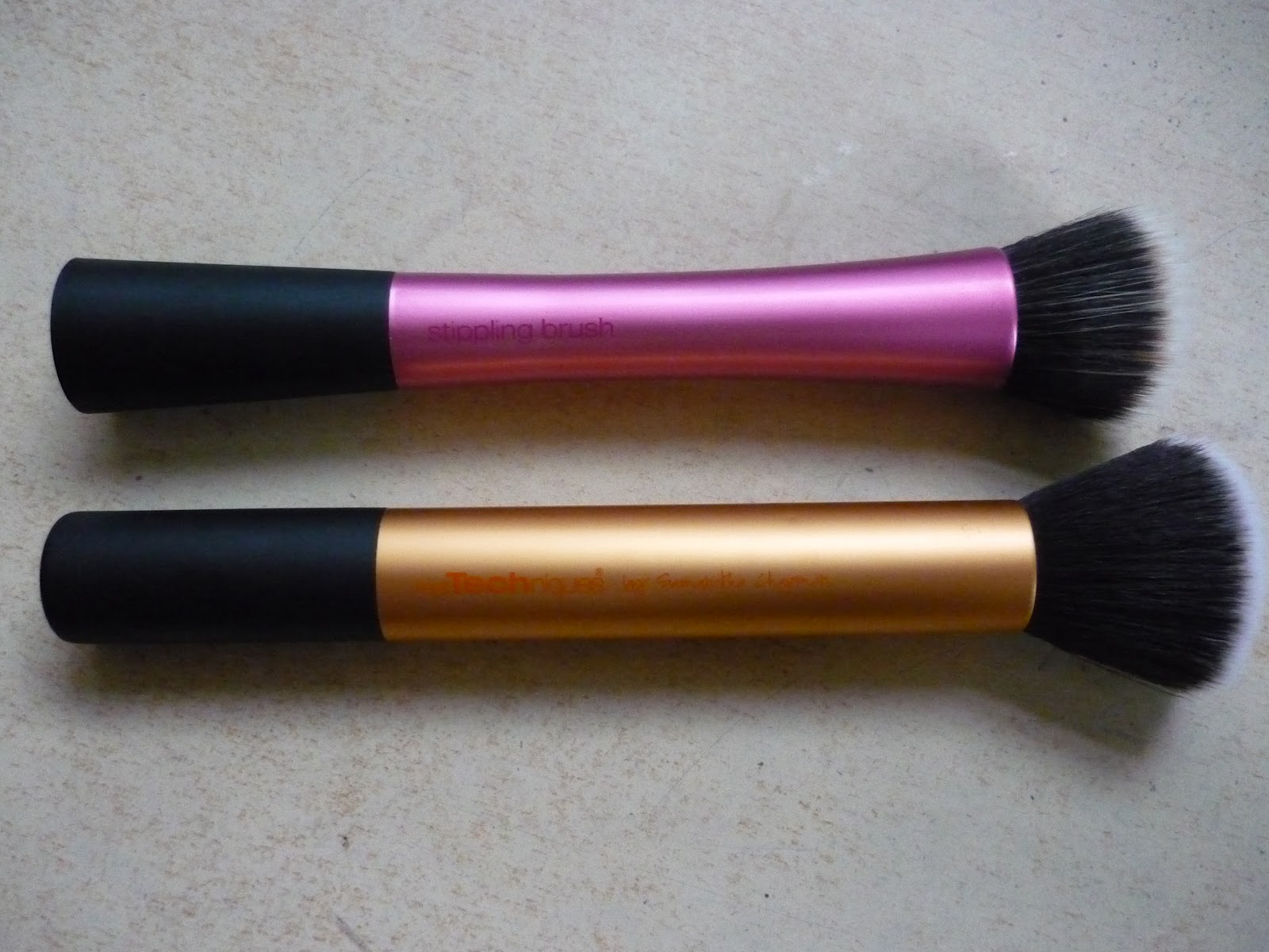 kate's beauty blog! Real Techniques Buffing Brush VS. Stippling Brush
