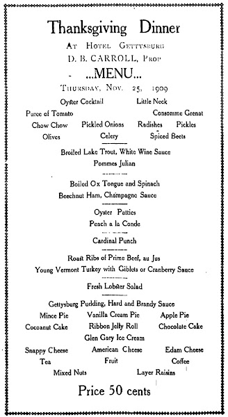 Jesse's Café Américain: Thanksgiving Menus From Days Gone By