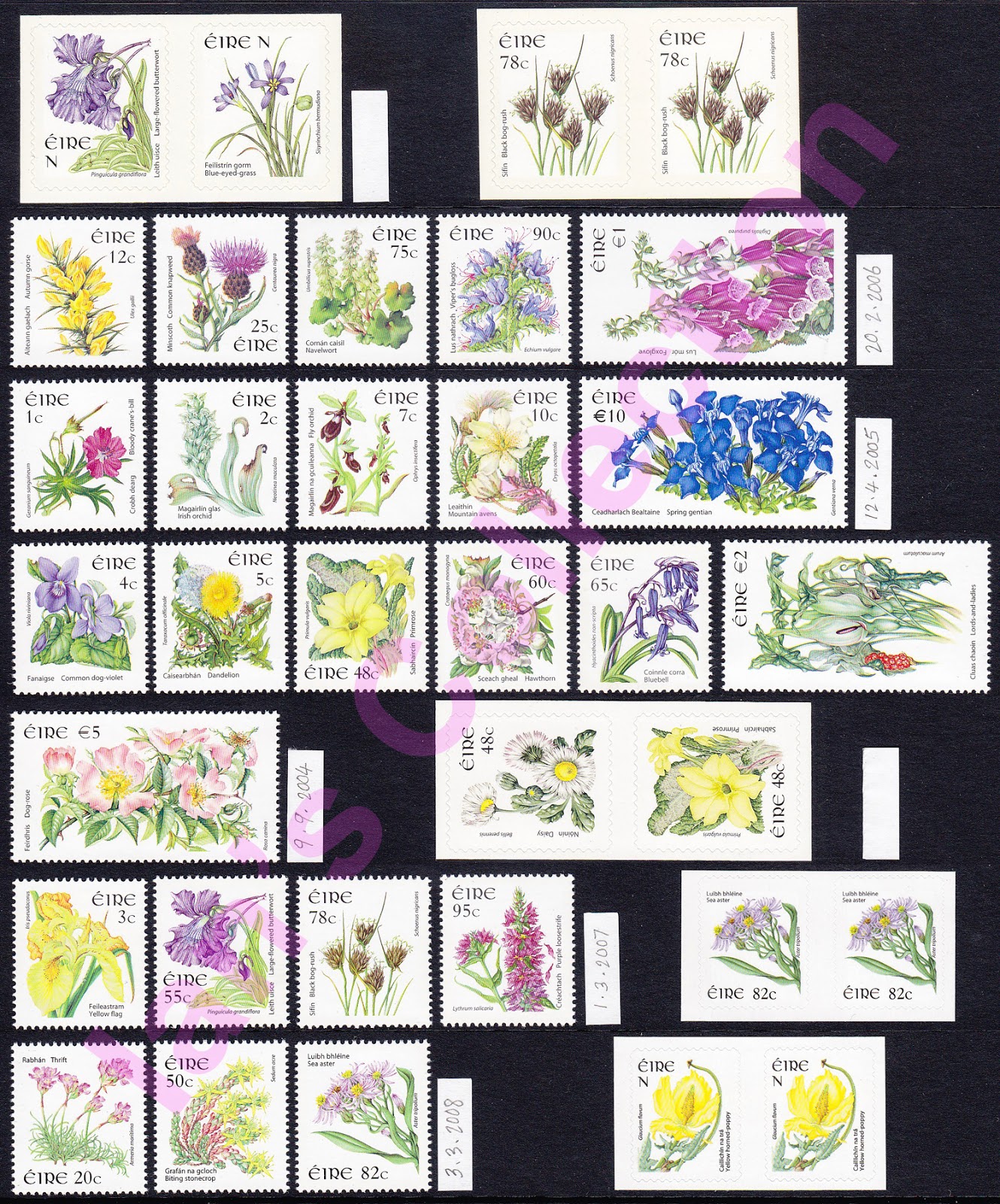 Ian's Collection Definitive Stamps of Ireland Flora