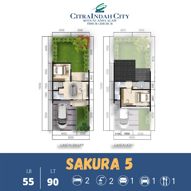 Rumah 2 Lantai SAKURA 5 Citra Indah City mulai dipasarkan