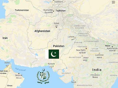 Map of Pakistan with State emblem & map