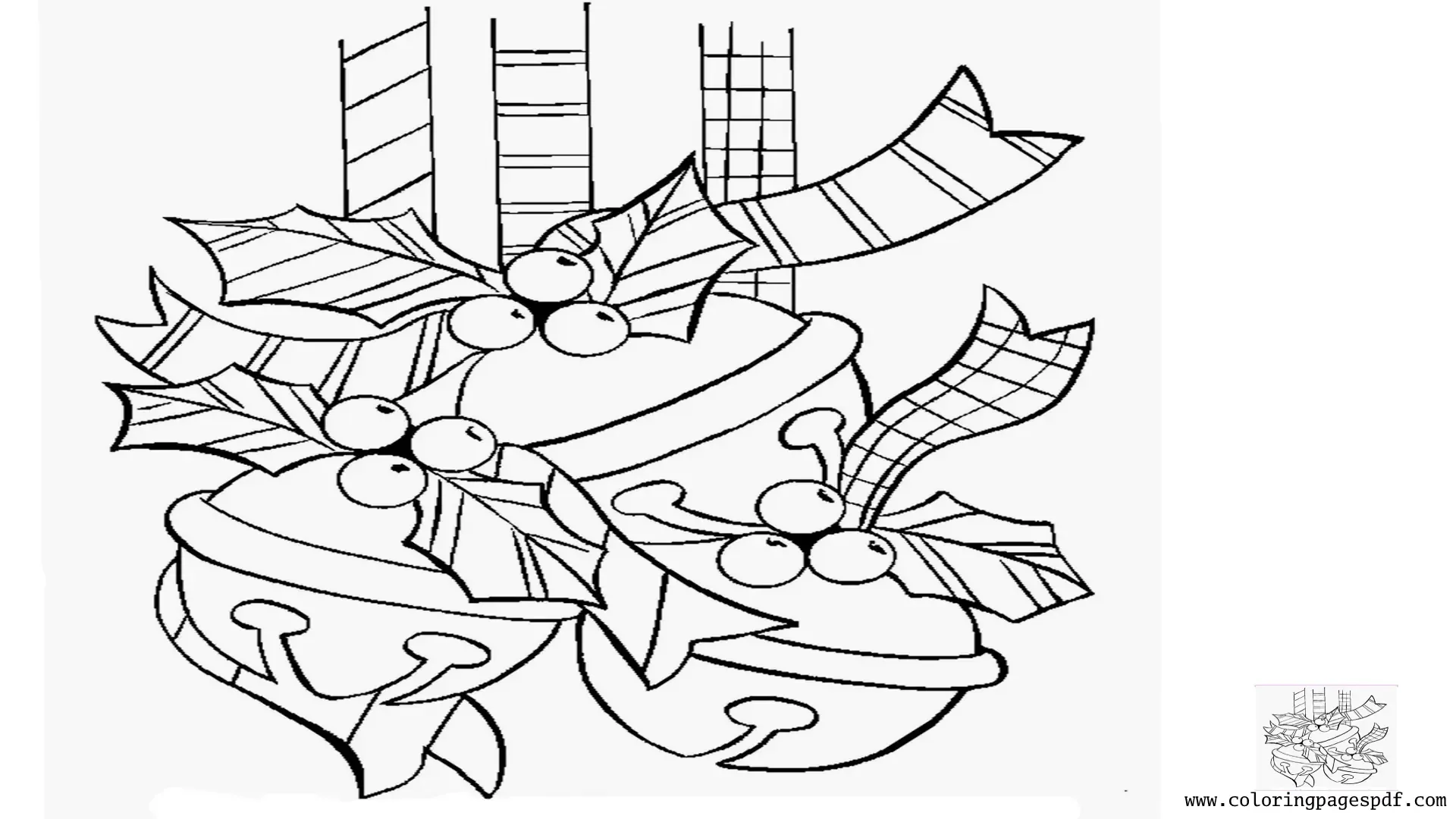 Coloring Page Of Christmas Bell Balls
