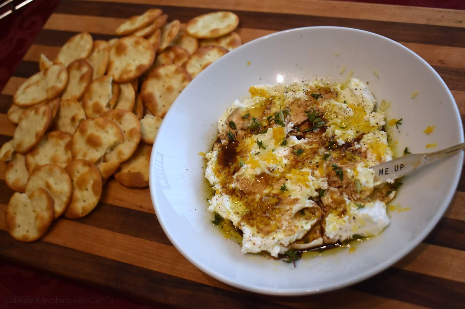 Marinated Goat Cheese Spread ImprovCookingChallenge