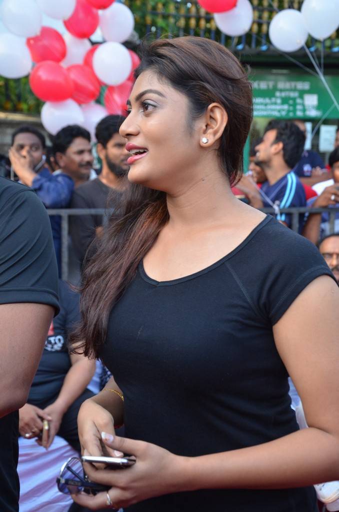 Soumya Stills In Black Dress At Anti Drug Walk Campaign