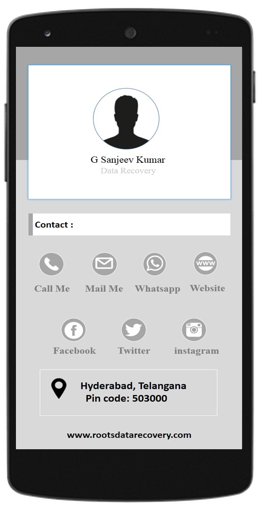 Grey Color Digital V Card