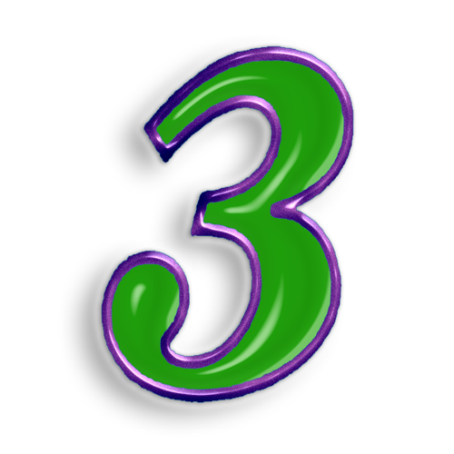 Картинка цифры 3 для детей на прозрачном фоне