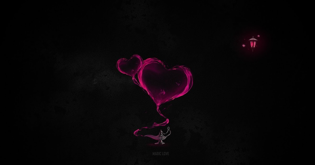Abstract Heart Love Black Minimalistic Lamps Magic HD Wallpaper | Love